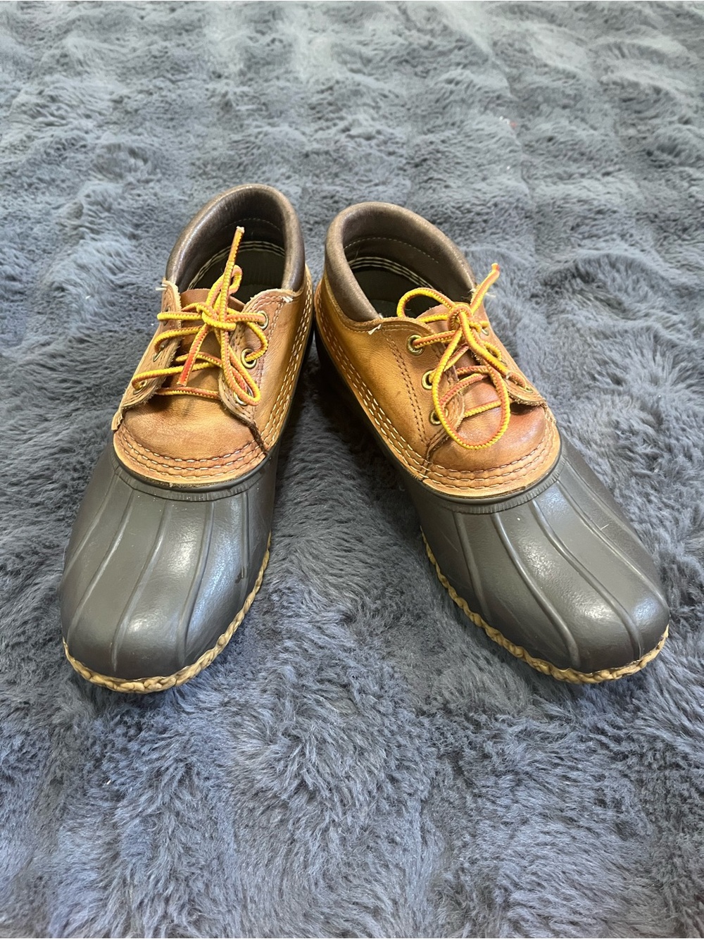 L.L. Bean Brown Women’s Leather  Rubber Boat Shoes size 8M